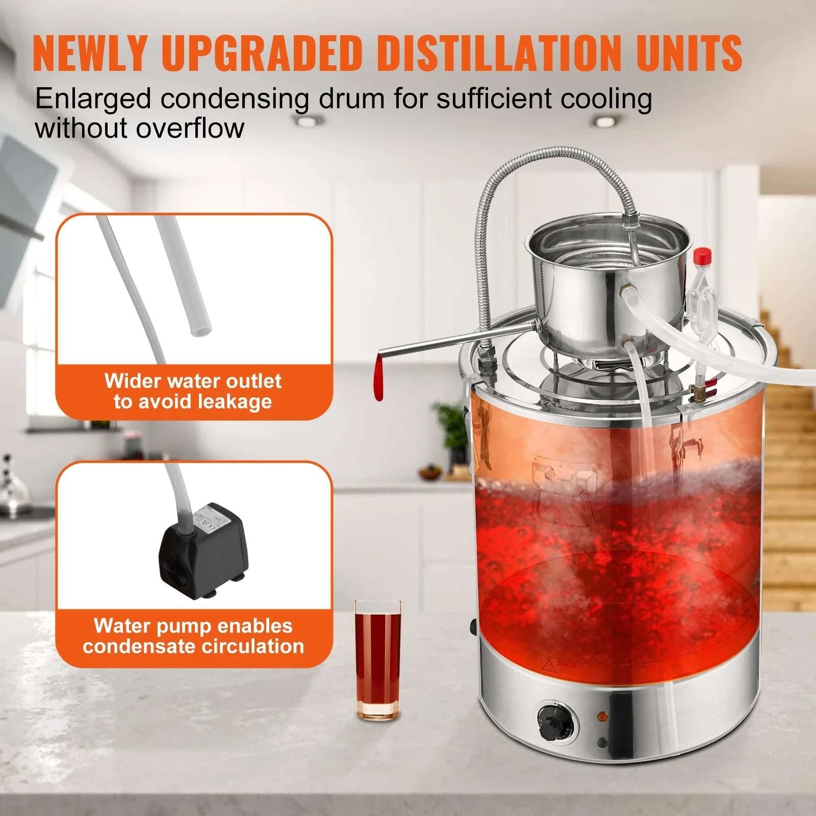 30/50L Stainless Steel Alcohol Distiller with Electric Heating-50L / spain