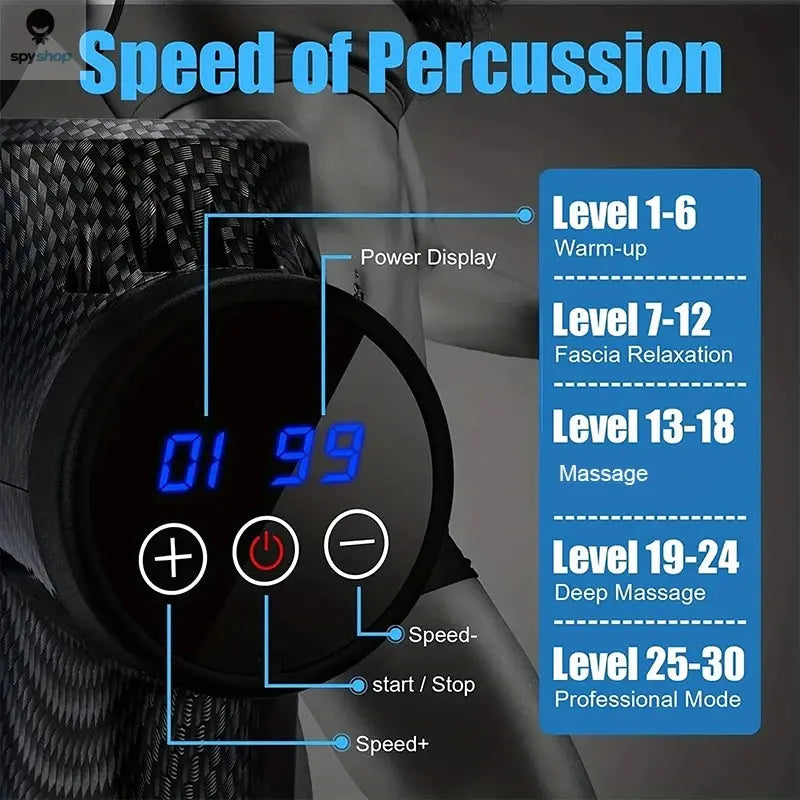 30 Level Massage Gun Fascia Deep Muscle Relax Body Neck Massager Electric Fitness Equipment Noise Reduction Male Female
