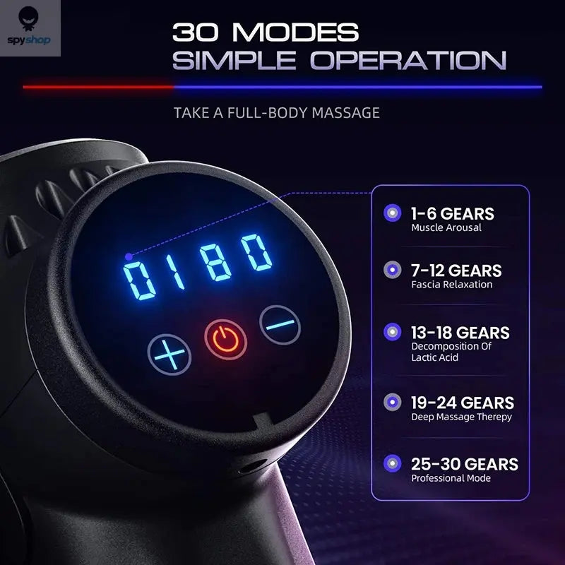 30 Level Massage Gun Fascia Deep Muscle Relax Body Neck Massager Electric Fitness Equipment Noise Reduction Male Female
