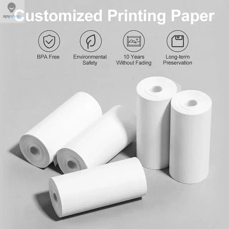 30 Rolls 57*25mm Thermal Paper White Sticker Camera Instant Print Kids Camera Printing Paper Replacement Accessories Parts Spy-shop.com