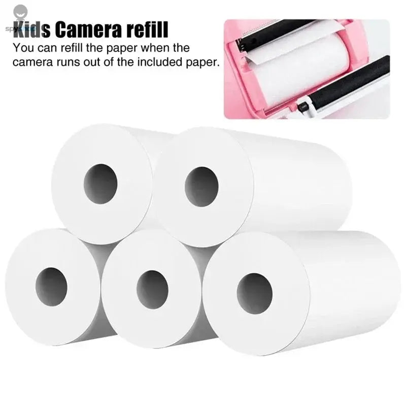 30 Rolls 57*25mm Thermal Paper White Sticker Camera Instant Print Kids Camera Printing Paper Replacement Accessories Parts Spy-shop.com