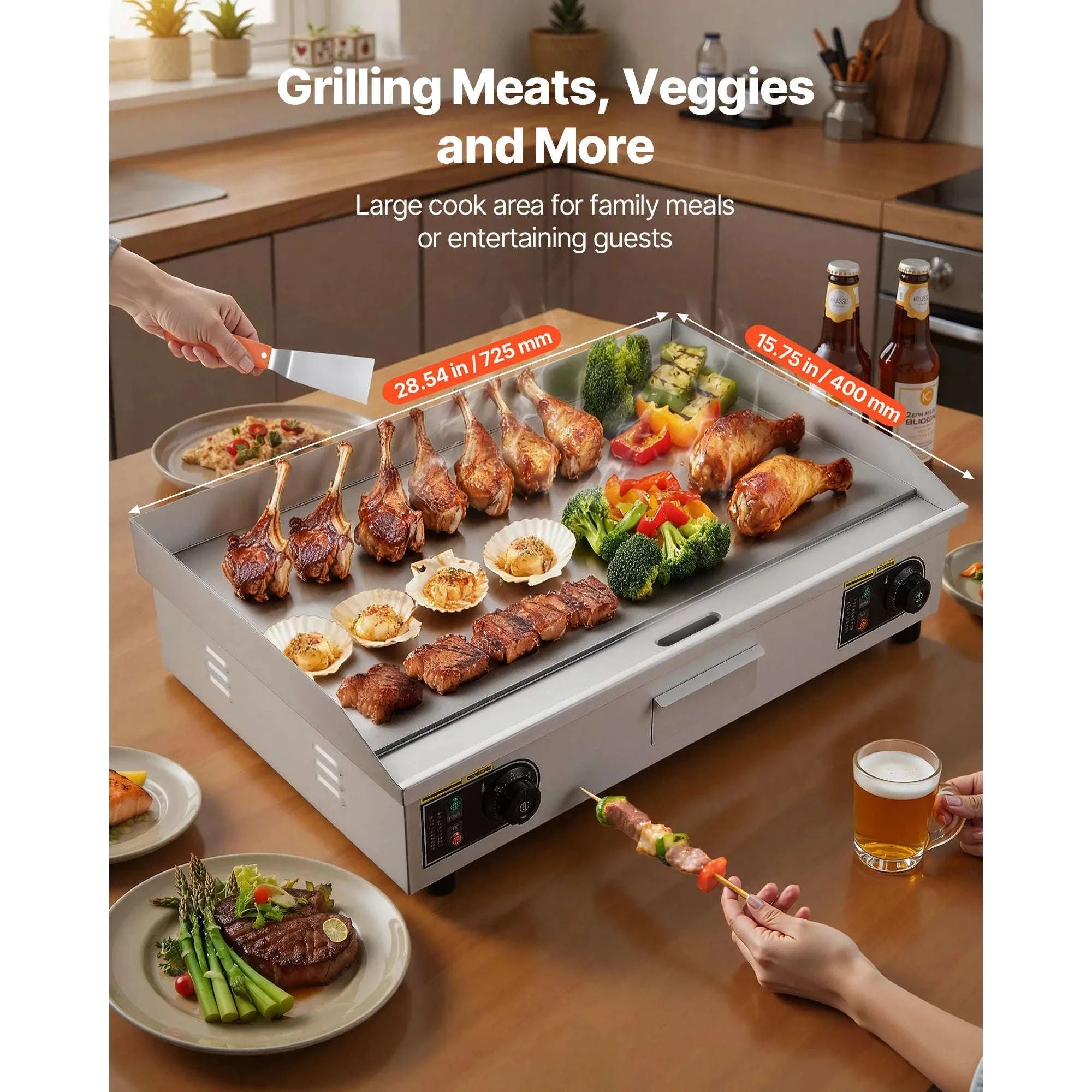 30" Commercial Electric Griddle Flat Top 4400W with Temp Control-30inch 4400W / United States
