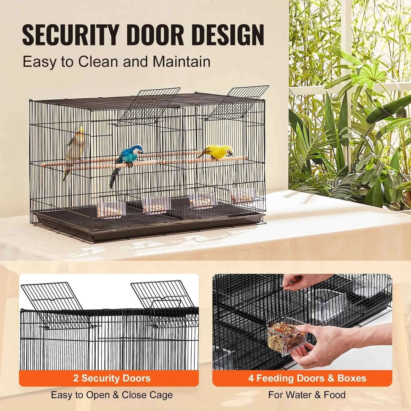 30 in Stackable Divided Bird Cage with Handle and Perches-White / france