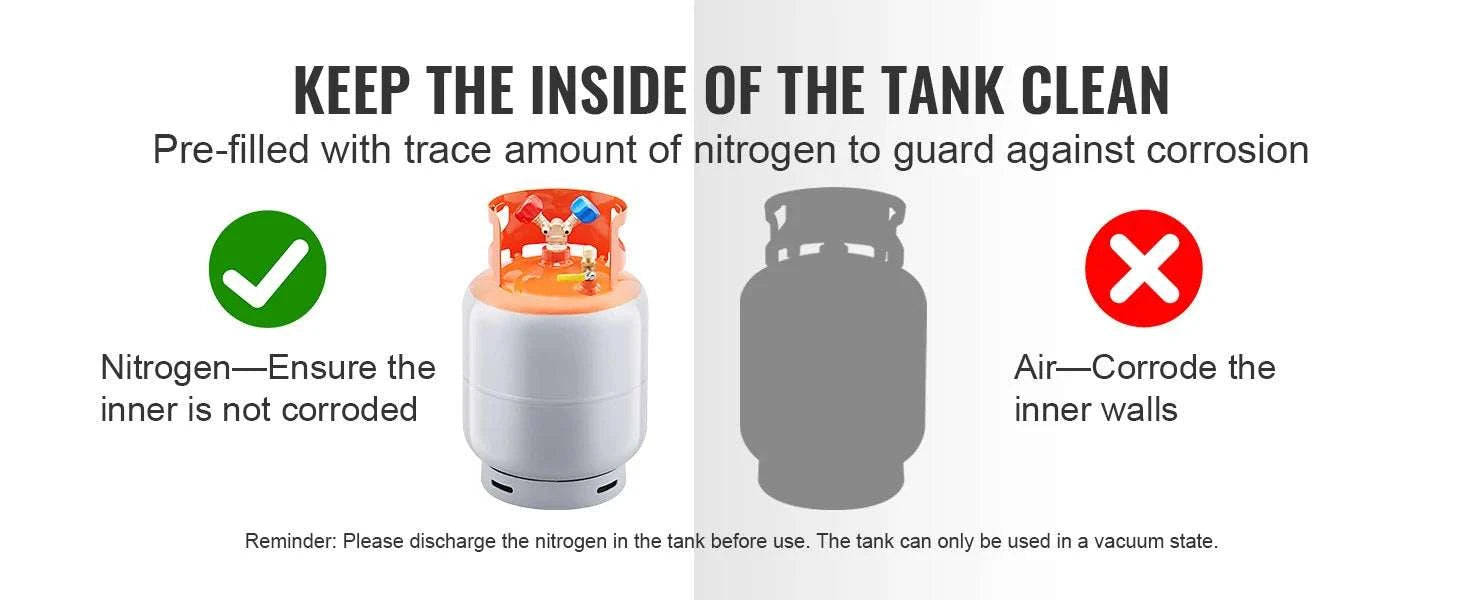 30 lb Refrigerant Recovery Tank 400 PSI Cylinder with Y-Valve-0.25inch / United States