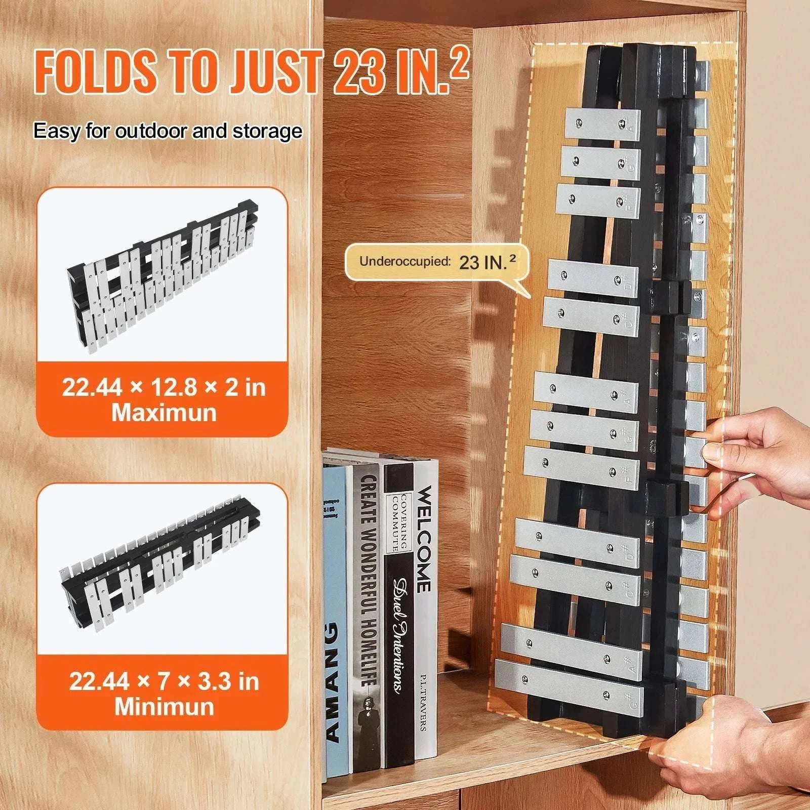 30-Note Glockenspiel Xylophone Bell Kit with Bag & Mallets-With Stand Pad / United States
