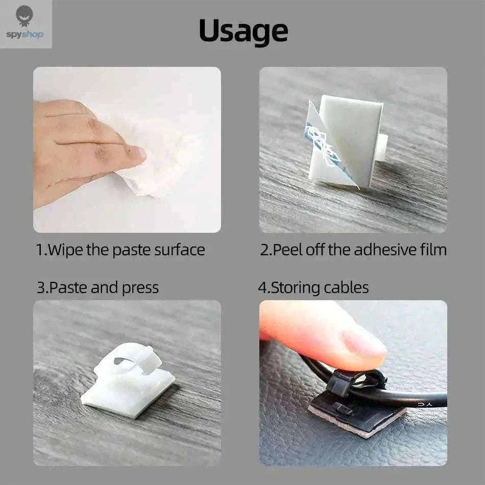 30-Piece Cable Organizer Clips for Neat Desk Cable Control-90PCS White
