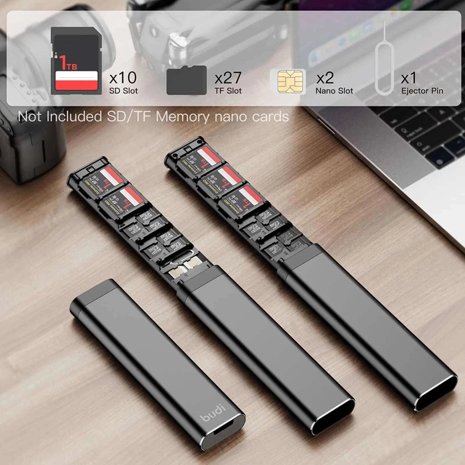 30-Slot Memory Card Box for SD, microSD and SIM Cards-Default Title
