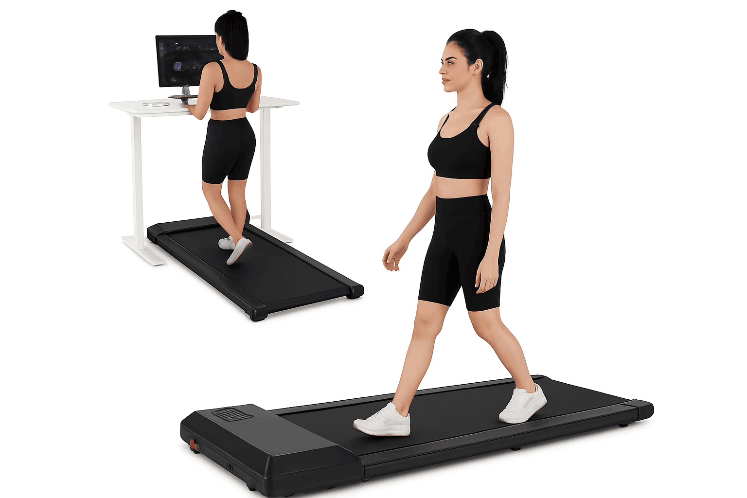300 lbs 2.5 HP 2-in-1 Portable Treadmill for Home-black / GERMANY