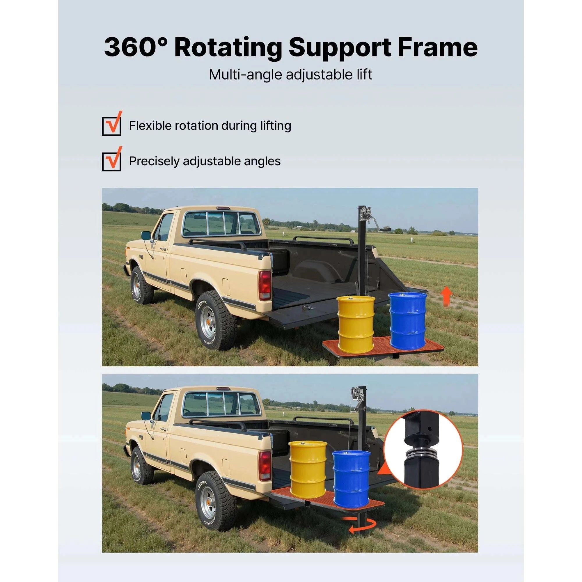 300 lbs Hitch-Mounted Deer Hoist with Platform & 2" Receiver-300lbs / france