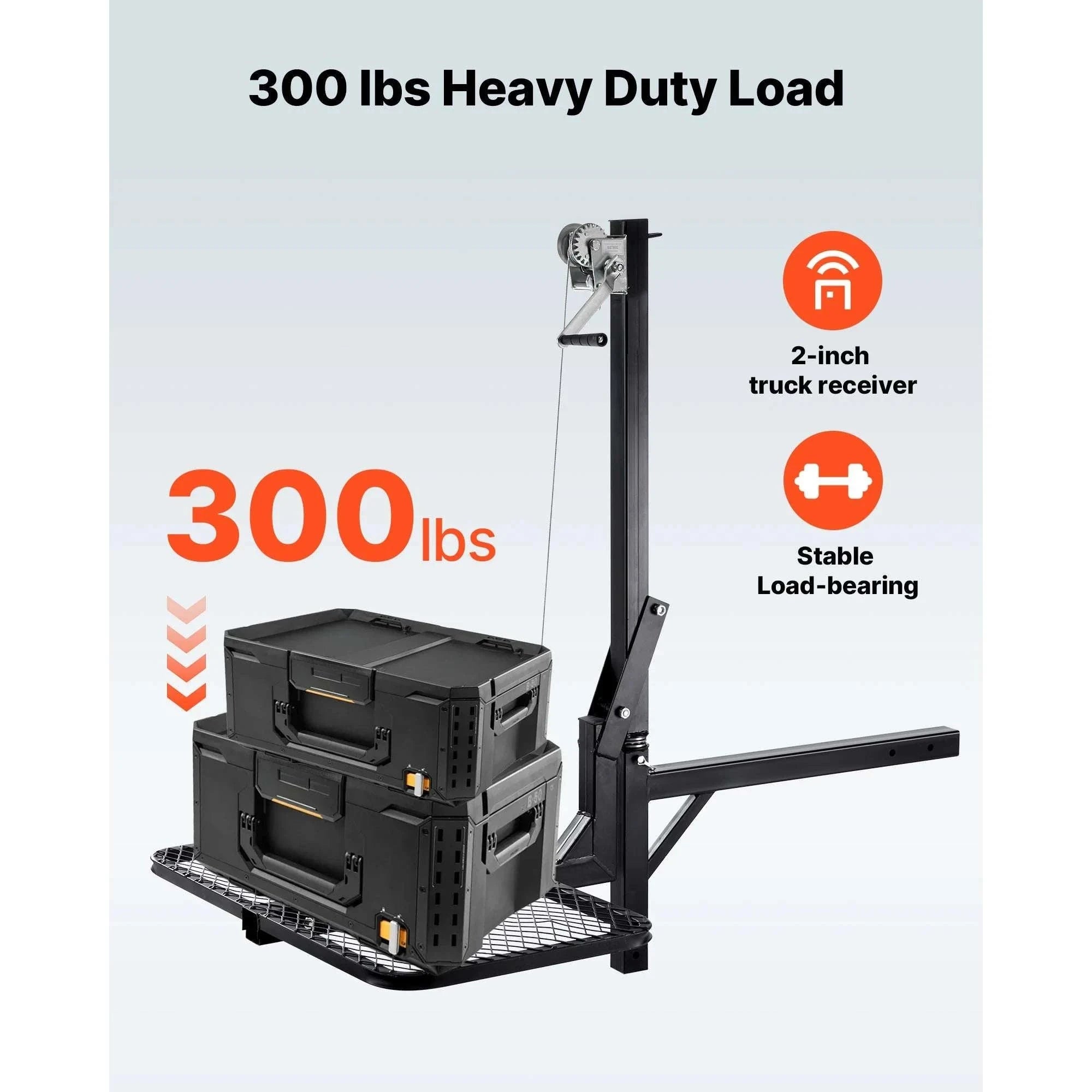 300 lbs Hitch-Mounted Deer Hoist with Platform & 2" Receiver-300lbs / france