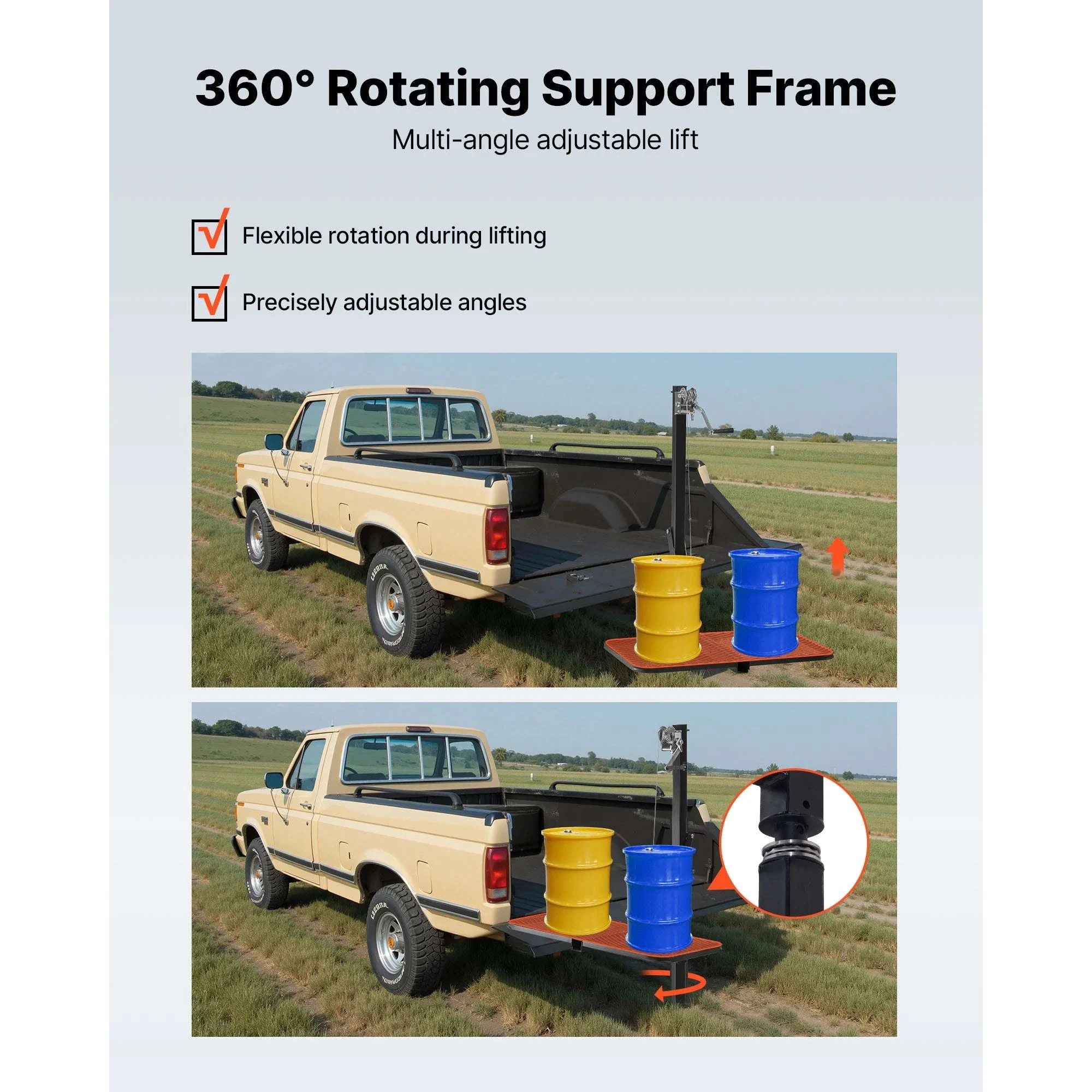 300 lbs Hitch-Mounted Deer Hoist with Platform & 2" Receiver-