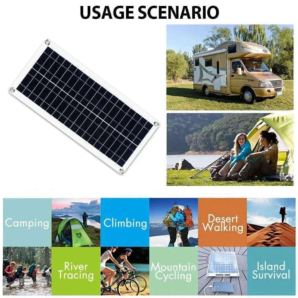 30000W Peak Solar Power Kit 2200W Inverter 200W Panel System-12V 24V To 110V 60Hz