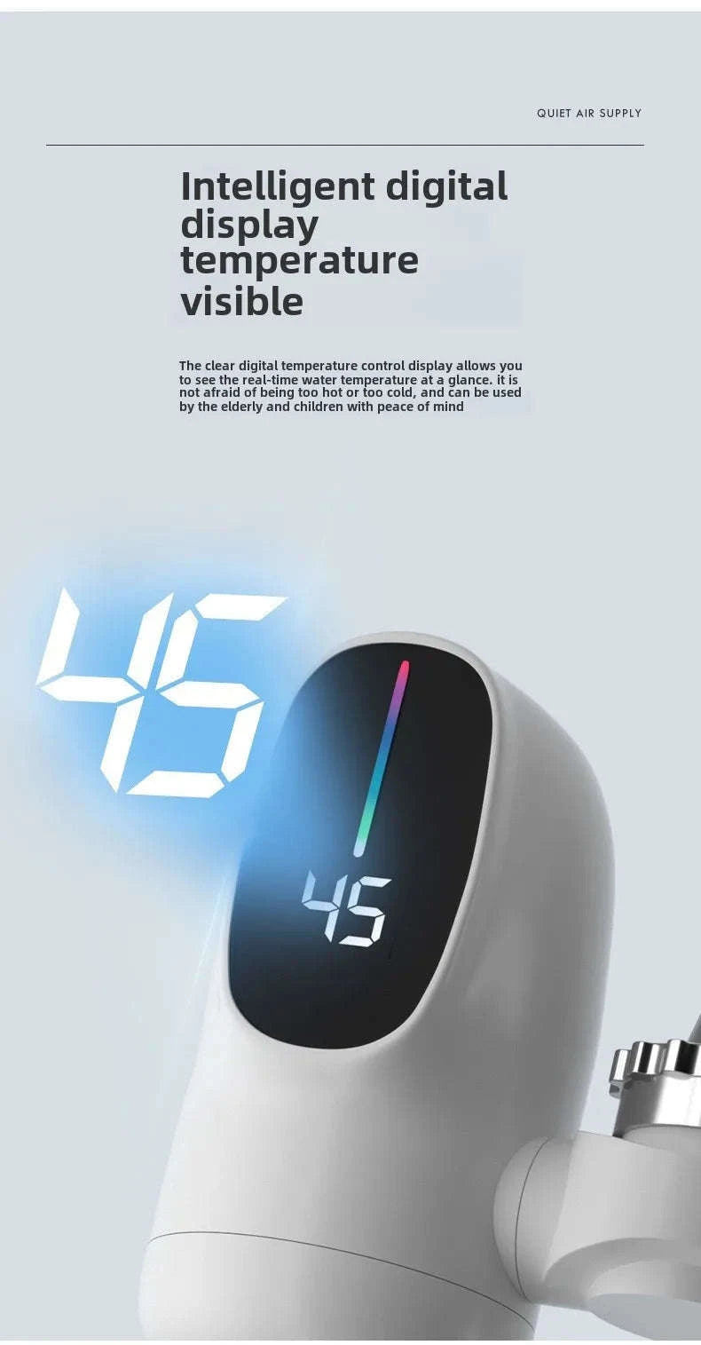 3000W Instant Hot Water Heater Faucet with Temperature Display-Default Title