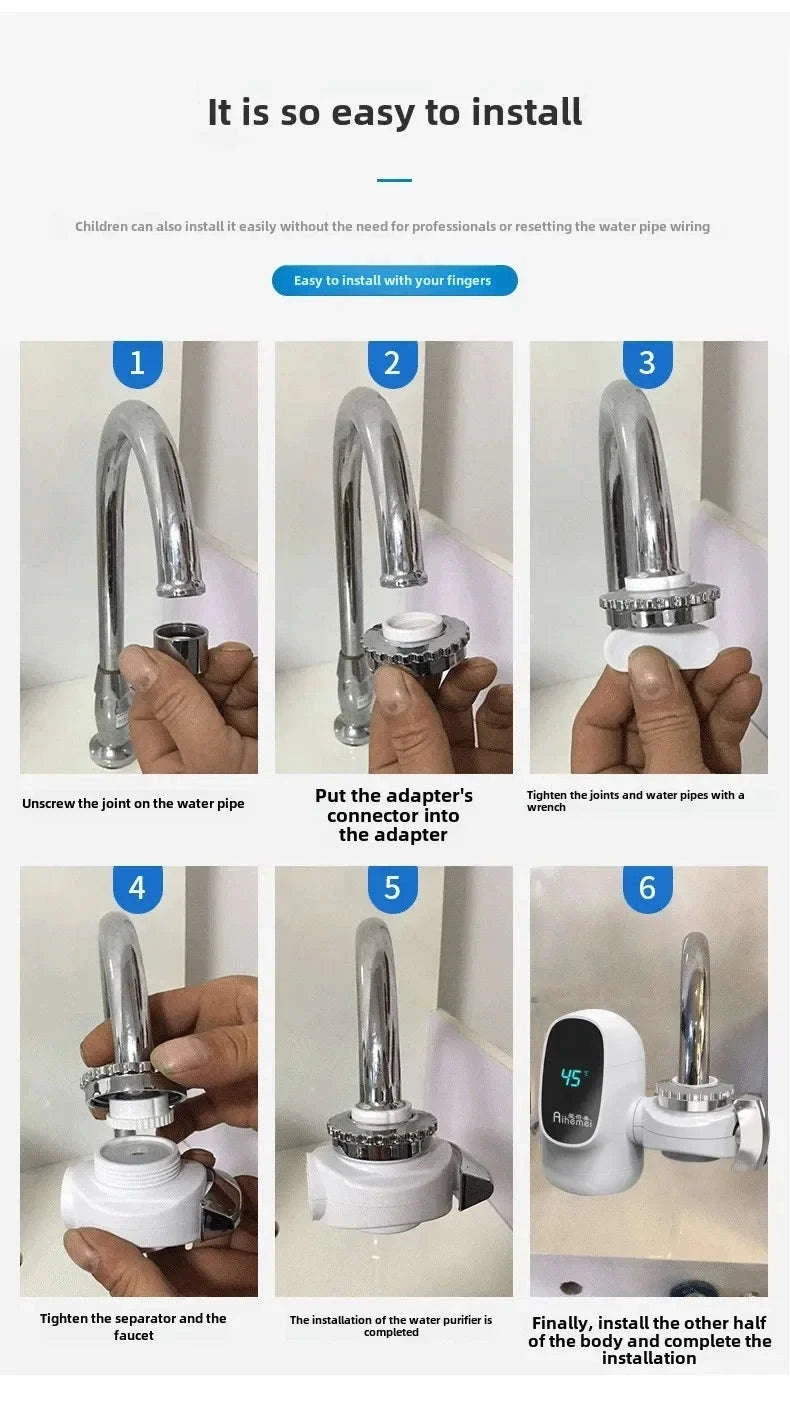 3000W Instant Hot Water Heater Faucet with Temperature Display-Default Title