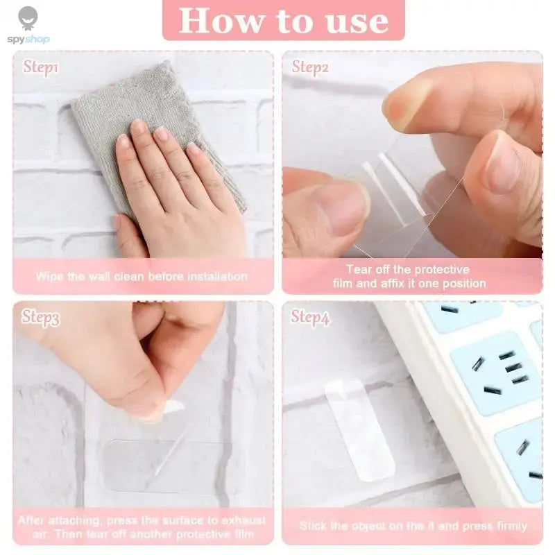 300Pcs Double Sided Adhesive Tape Nano Reusable Super Strong Transparent Wall Stickers WaterProof Widely Used Wall Mount Sticker Spy-shop.com