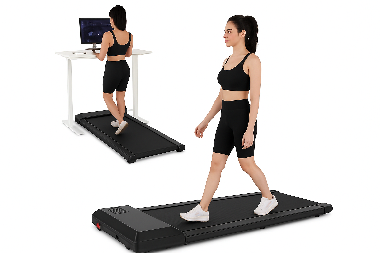 300 lbs 2,5 PS 2-in-1 tragbares Laufband für zu Hause