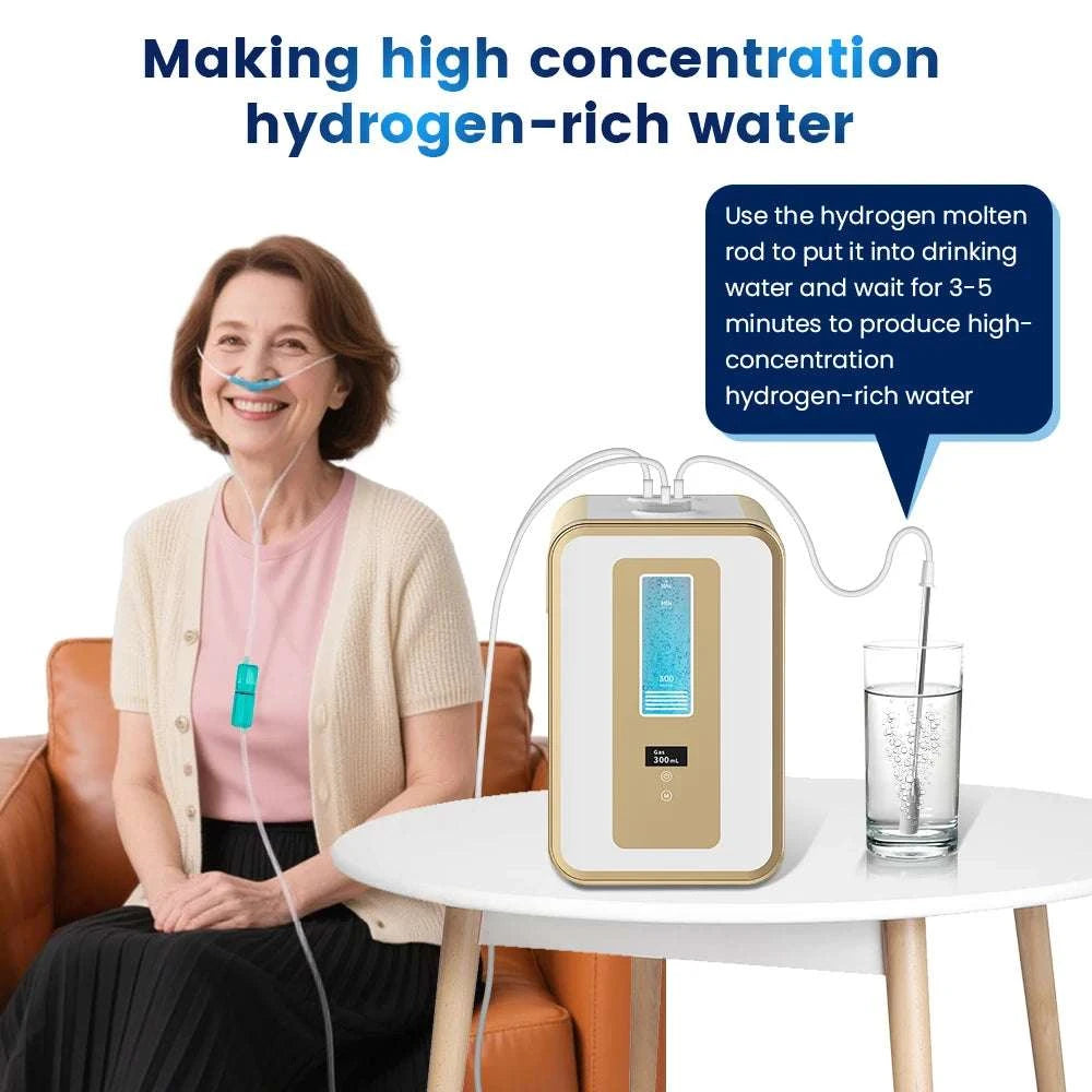 300ml Hydrogen Inhalation Machine with Dual Outlet & Timer Control-US