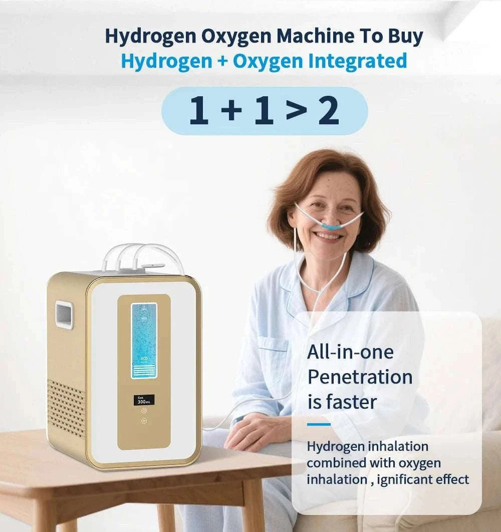 300ml Hydrogen Inhalation Machine with Dual Outlet & Timer Control-US