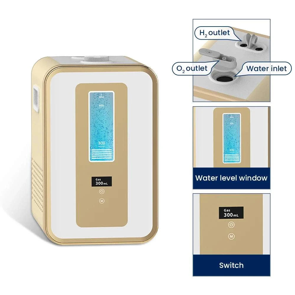 300ml Hydrogen Inhalation Machine with Dual Outlet & Timer Control-US