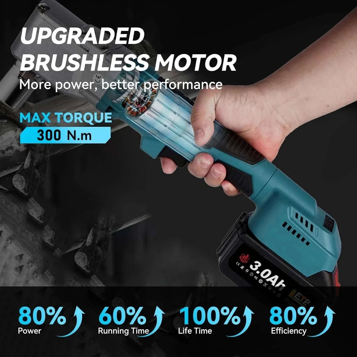 300Nm Cordless Right Angle Ratchet Wrench 90° Brushless 21V-Yellow 2 Pcs Batteries / france / EU