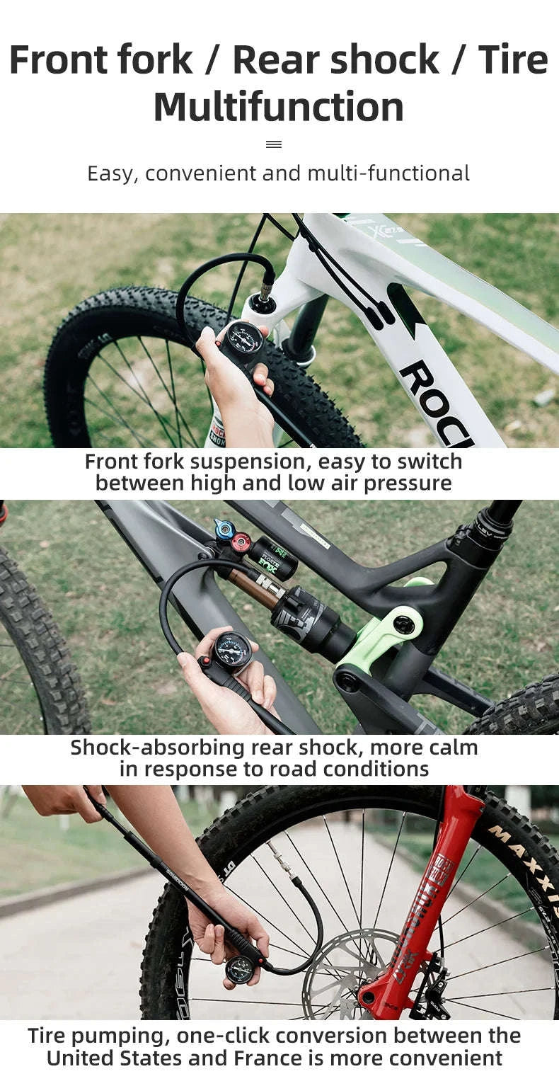 300PSI Bicycle Shock & Tire Pump with Gauge for MTB & Road-42320003001