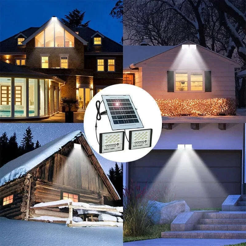 300W LED Solar Street Lights Outdoor Flood Lamp-WHITE / United States
