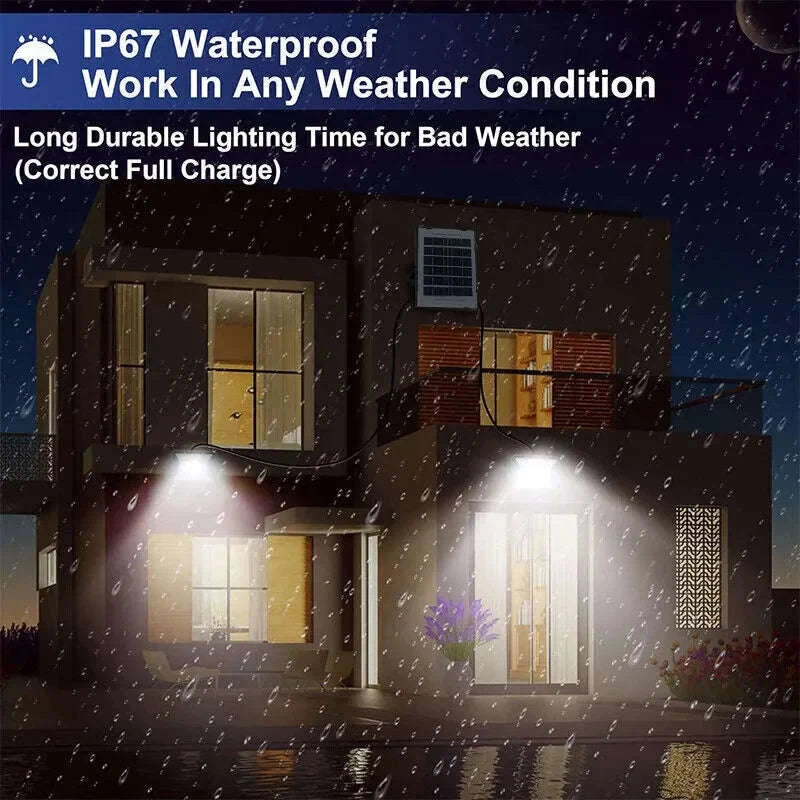 300W LED Solar Street Lights Outdoor Flood Lamp-WHITE / United States