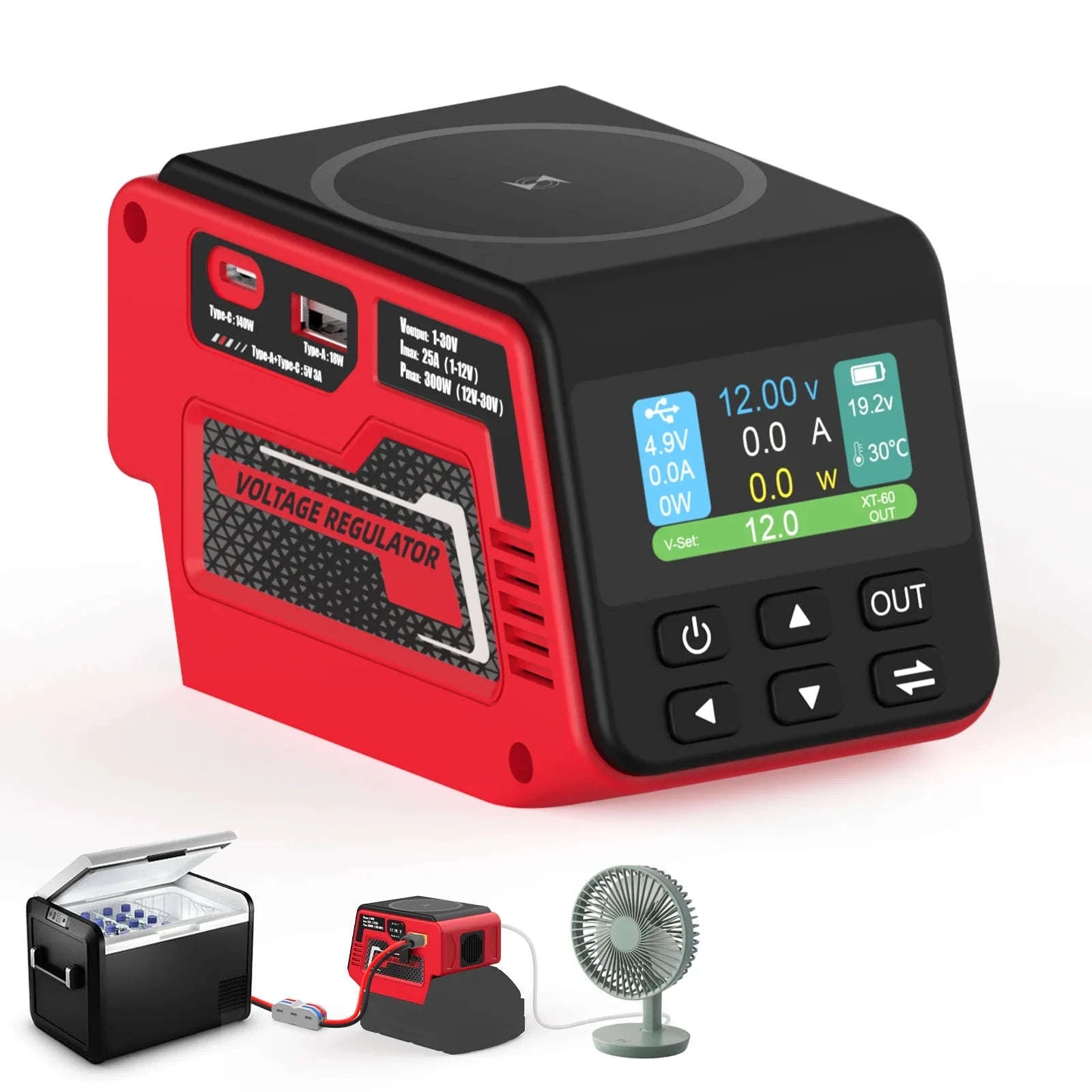 300W Voltage Regulator with 100W USB-C, Wireless Charging-for Milwaukee / 201 - 300W / United States