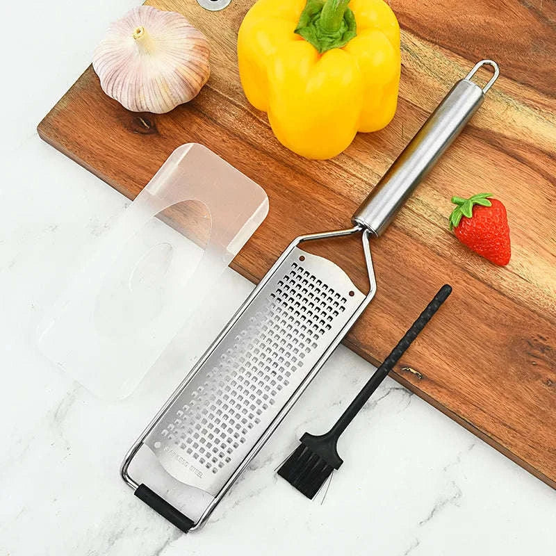 304 Stainless Steel Cheese Grater with Tube Handle-silver