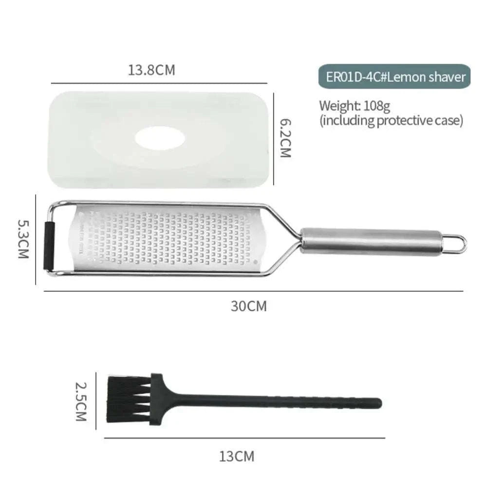 304 Stainless Steel Cheese Grater with Tube Handle-silver