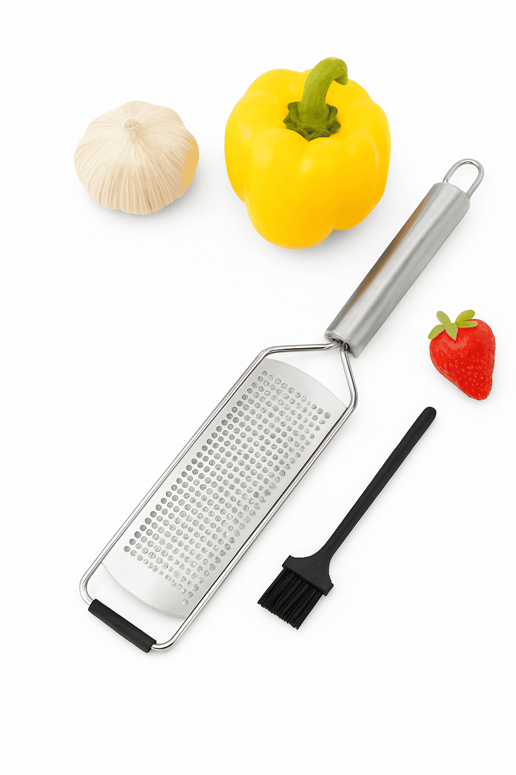 304 Stainless Steel Cheese Grater with Tube Handle-silver