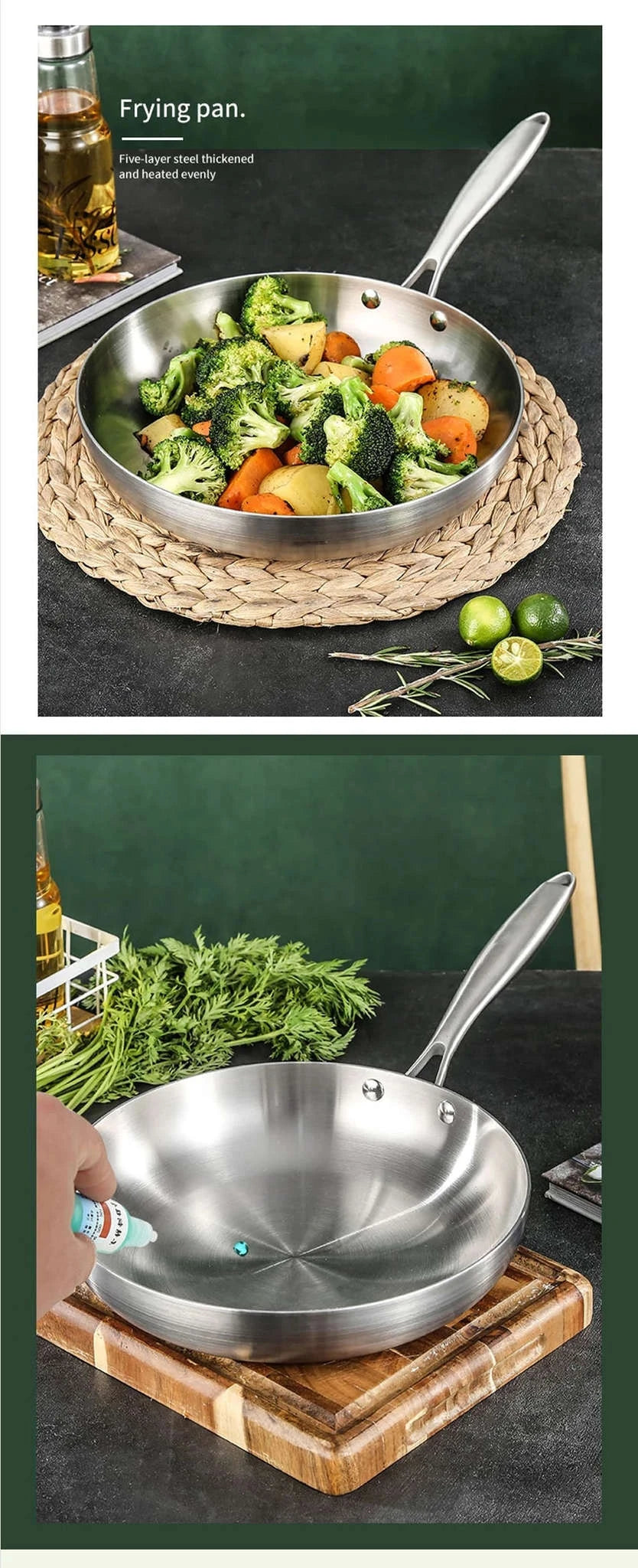 304 Stainless Steel Frying Pan-22cm / Frying Pan