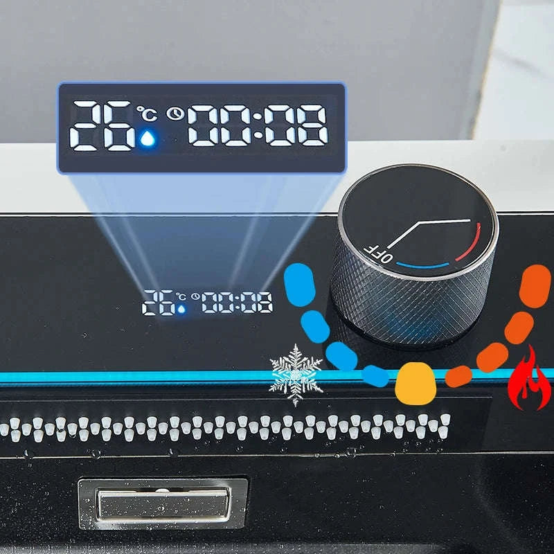 304 Stainless Steel Kitchen Sink with Digital Display Waterfall Faucet-Set A-Brush Gold / United States