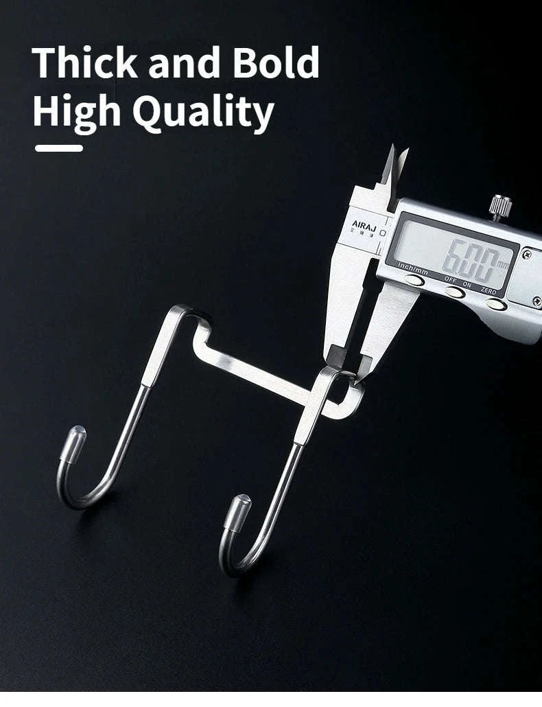 304 Stainless Steel Punch-Free Double S-Hook-Black L