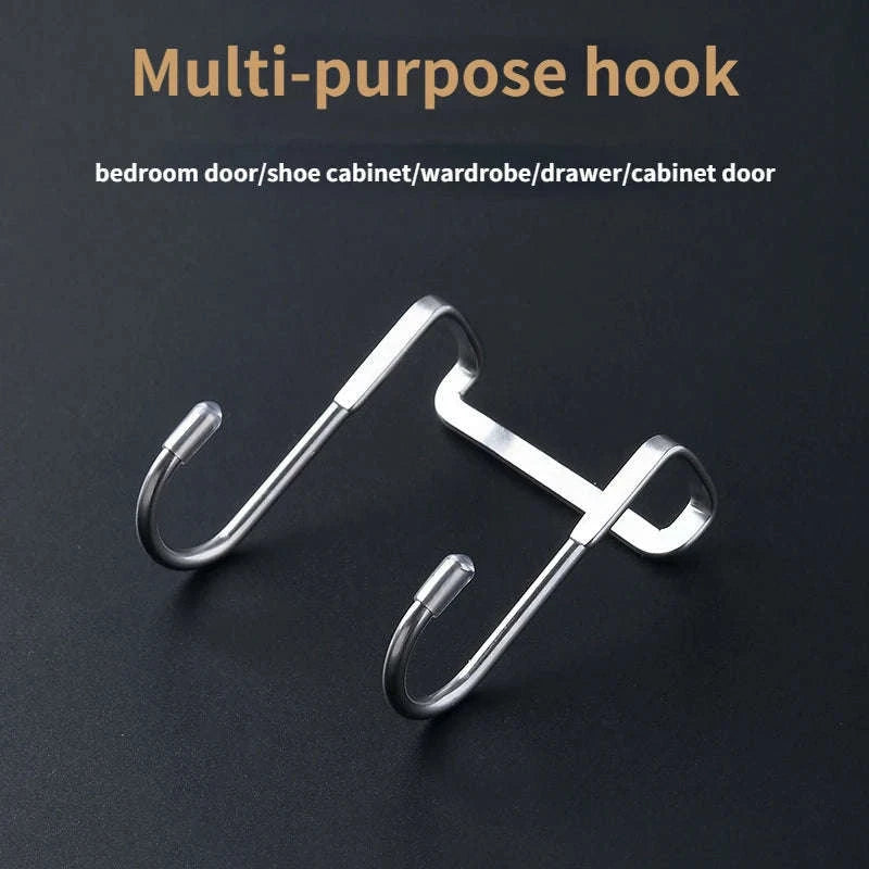 304 Stainless Steel Punch-Free Double S-Hook-Black L