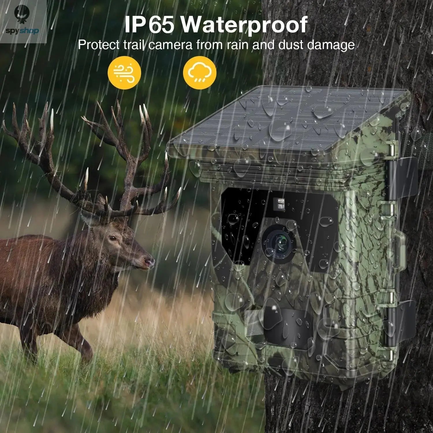 30MP 2K Solar Panel Hunting Camera Infrared Night Vision Monitoring Wildlife Trap Trail Camera Video Photo Recorder Cam