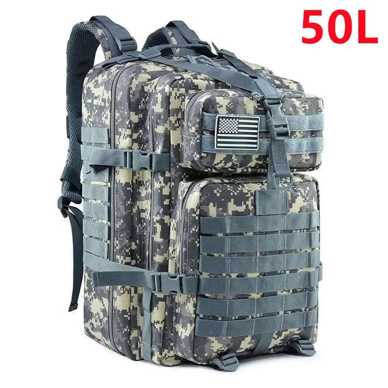 30L/50L Tactical Backpack for Hunting, Hiking and Travel-50L Black