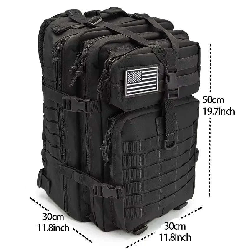30L/50L Tactical Backpack for Hunting, Hiking and Travel-50L Black