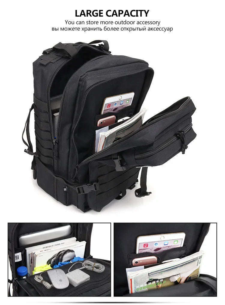 30L/50L Tactical Backpack for Hunting, Hiking and Travel-50L Black