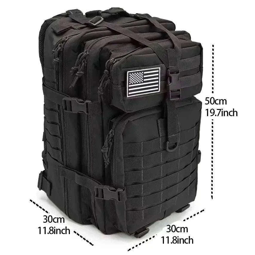 30L/50L Tactical Backpack for Hunting, Hiking and Travel-50L Black