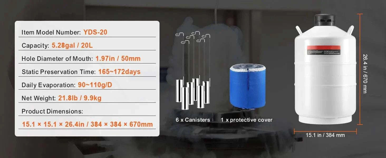 30L Liquid Nitrogen Tank Dewar with Long Storage Time & Canisters-3L / spain