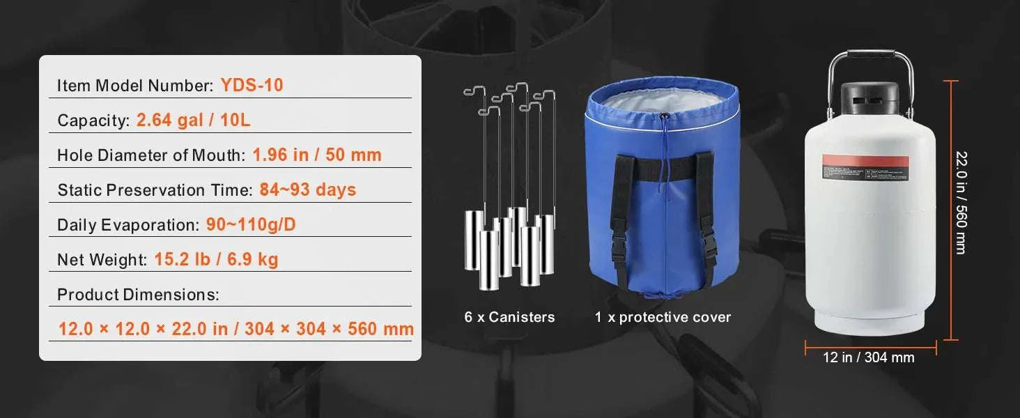 30L Liquid Nitrogen Tank Dewar with Long Storage Time & Canisters-3L / spain