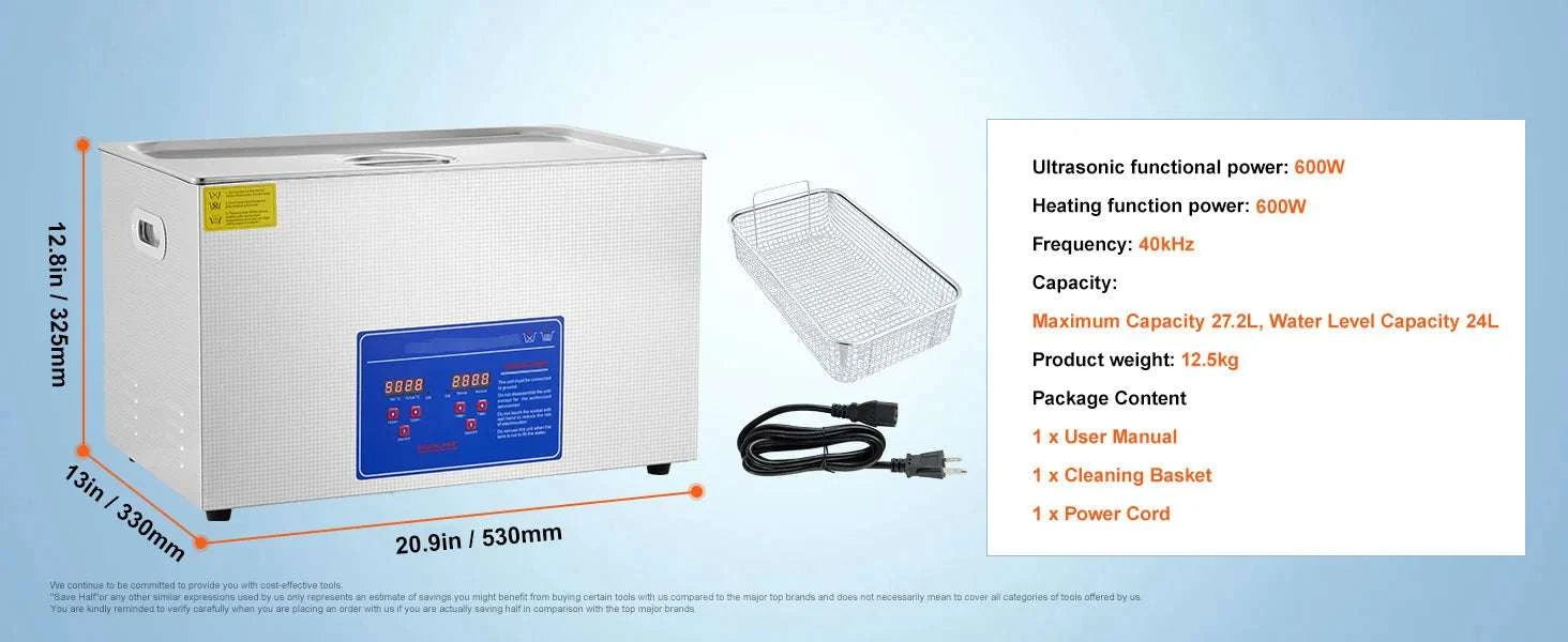 30L Ultrasonic Cleaner with Heater & Timer for Deep Precision Cleaning-30L / CZECH REPUBLIC