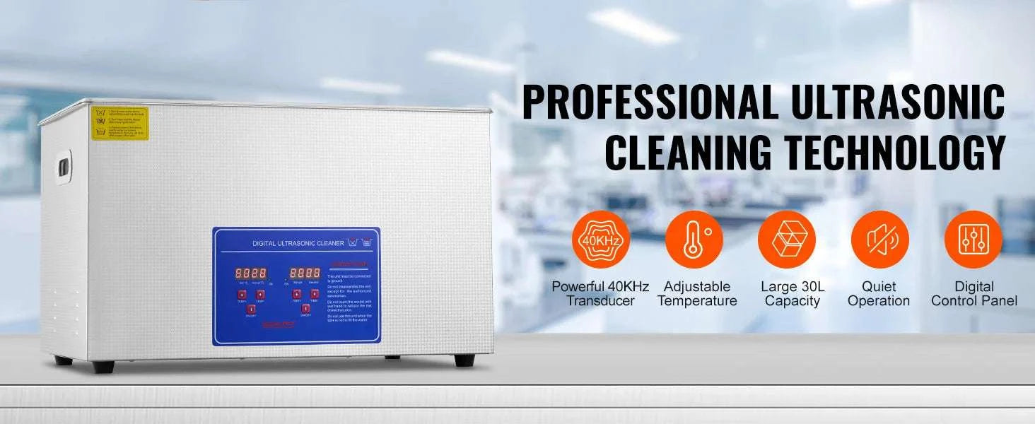 30L Ultrasonic Cleaner with Heater & Timer for Deep Precision Cleaning-30L / CZECH REPUBLIC