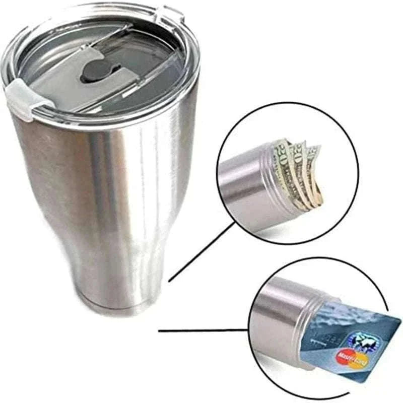 30oz Stainless Steel Tumbler Safe with Hidden Storage Compartment-Default Title