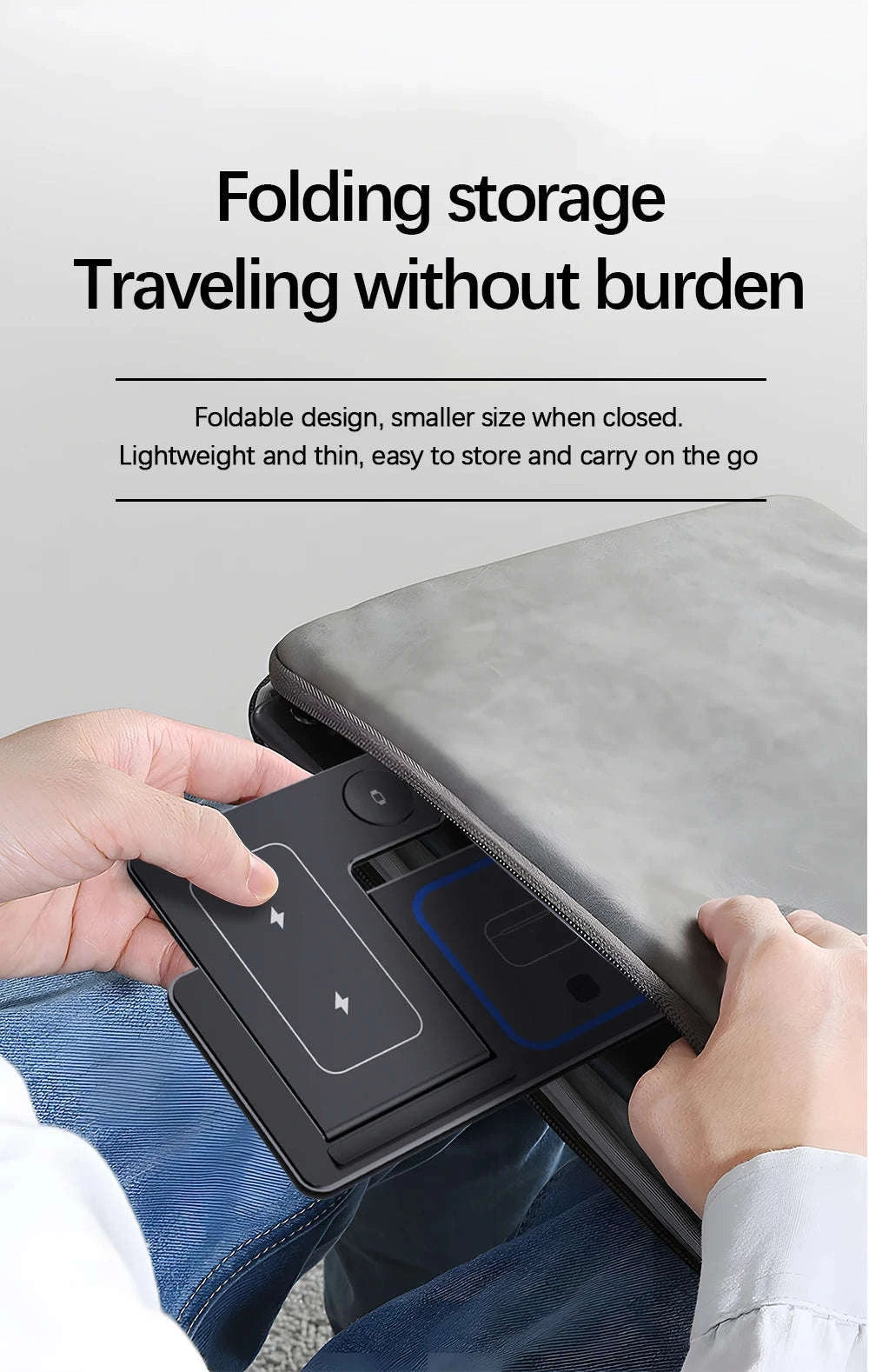 30W Fast 3 in 1 Wireless Charger Stand-black