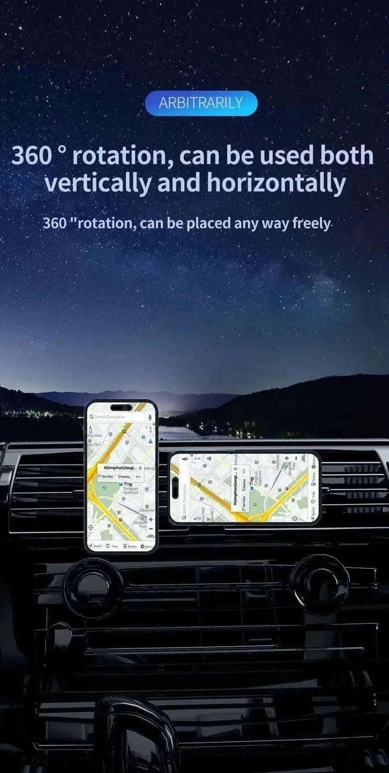 30W Magnetic Car Wireless Charger with RGB Lighting-RGB With Cable