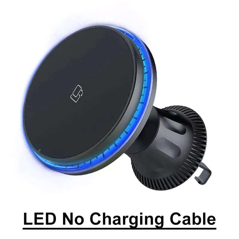 30W Magnetic Car Wireless Charger with RGB Lighting-RGB With Cable