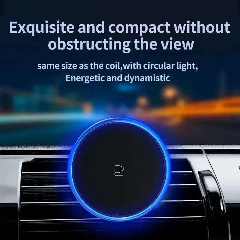 30W Magnetic Car Wireless Charger with RGB Lighting-RGB With Cable