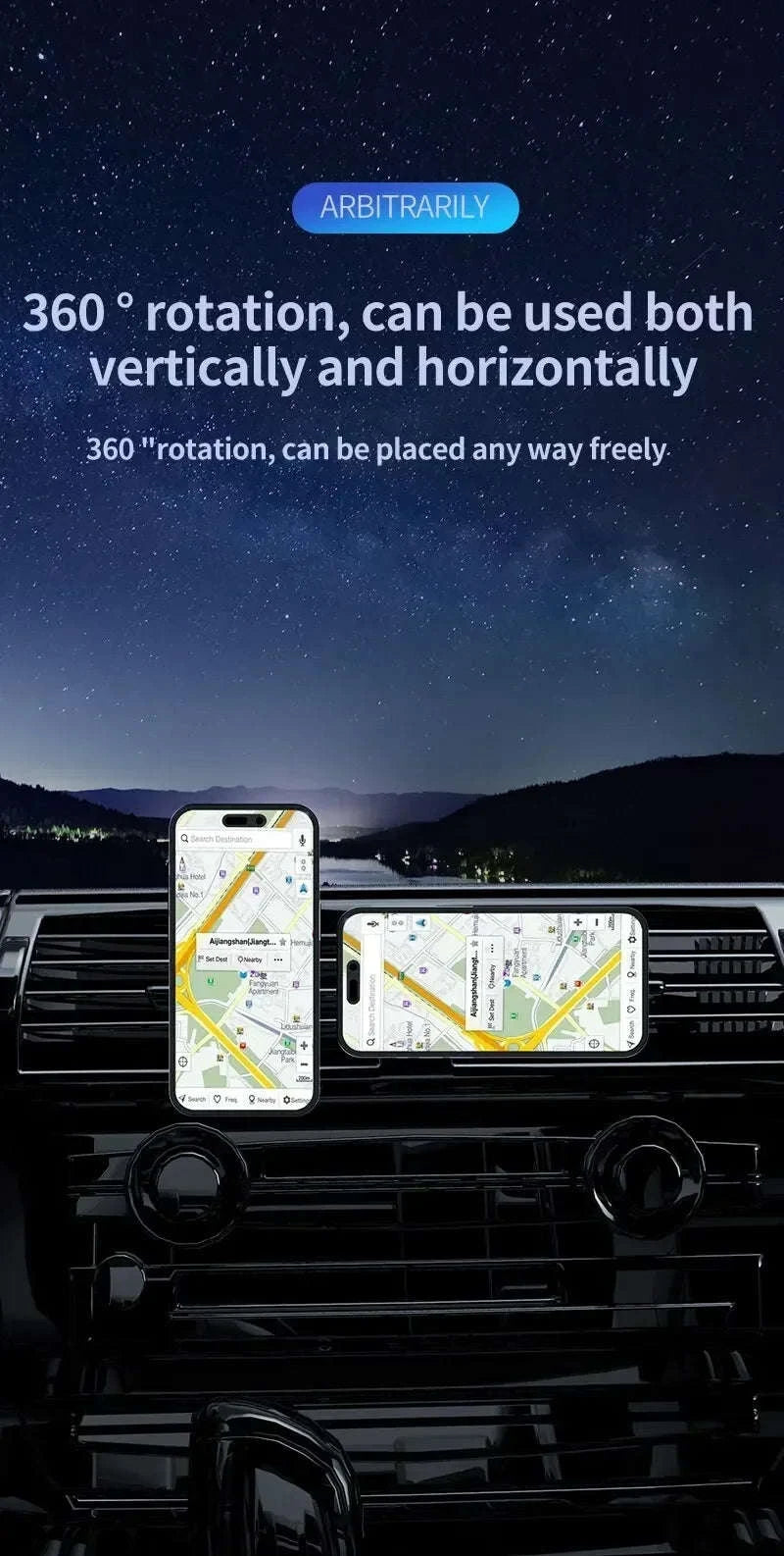 30W Magnetic Car Wireless Charger with RGB Lighting-RGB With Cable